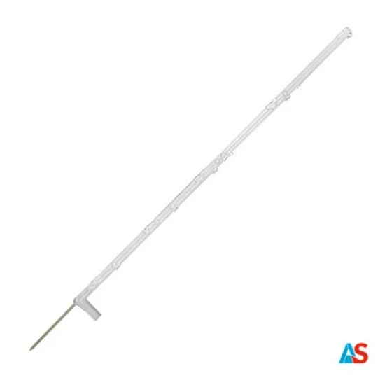 Słupek z polipropylenu L 1200, jedna stopka, biały, REC.