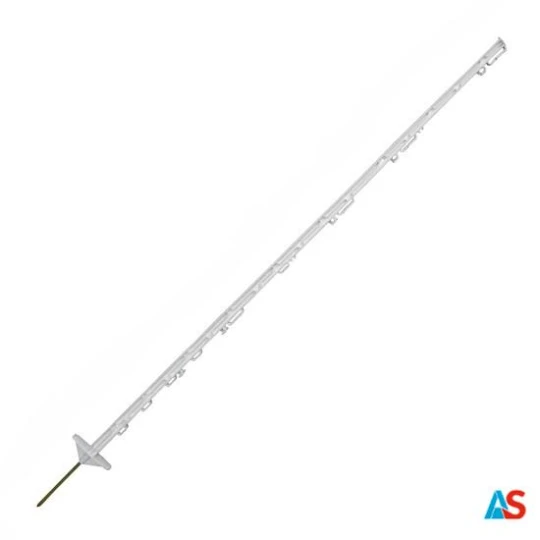 Słupek z polipropylenu L1330 z zaczepami, dwie stopki, biały