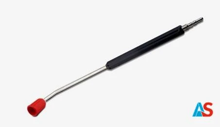 Lanca zraszająca ze stali nierdzewnej 1500 mm wygięta pod kątem 15 °,szybkozłączka KEW nypel, osłona dyszy czerwona 1/4 