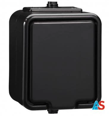 CEDAR Gniazdo hermetyczne pojedyncze z/u 16A IP44 czarne Nt-130H NT130H05