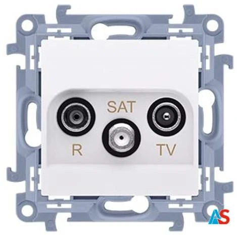 Simon 10 Gniazdo antenowe R-TV-SAT końcowe białe IP20 CASK.01/11