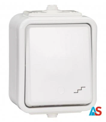 Cedar Łącznik schodowy hermetyczny IP44 10A biały