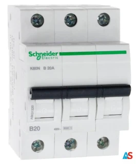 Wyłącznik nadprądowy 3P B 20A 6kA AC K60N A9K01320