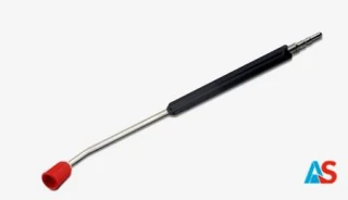 Lanca zraszająca VA 700 mm zagięta pod kątem 15 °, nypel KEW, Osłona dyszy czerwona 1/4 