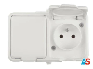 CEDAR Gniazdo hermetyczne podwójne z/u 16A IP44 białe Nt-230H NT230H01