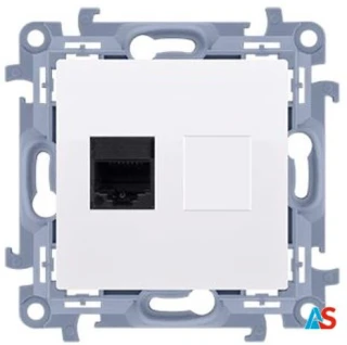 Simon 10 Gniazdo komputerowe pojedyncze RJ45 kat.5e białe C51.01/11