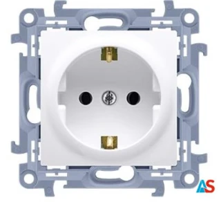 Simon 10 Gniazdo pojedyncze SCHUKO białe 16A 250V IP20 CGSZ1.01/11