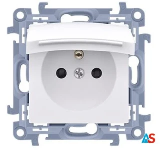 Simon 10 Gniazdo pojedyncze z uszczelką białe 16A 250V IP44 CGZ1B.01/11