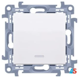 Simon 10 łącznik jednobiegunowy z podświetleniem LED 10AX IP20 biały CW1L.01/11